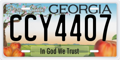 GA license plate CCY4407