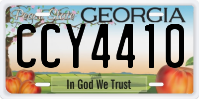 GA license plate CCY4410