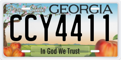 GA license plate CCY4411