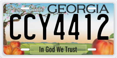 GA license plate CCY4412