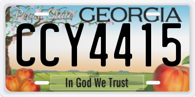 GA license plate CCY4415