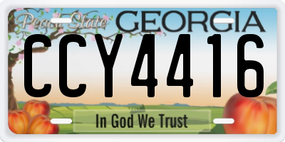 GA license plate CCY4416