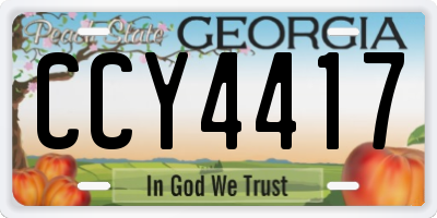 GA license plate CCY4417