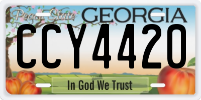 GA license plate CCY4420
