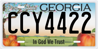 GA license plate CCY4422