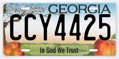 GA license plate CCY4425