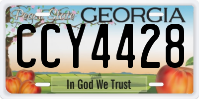 GA license plate CCY4428