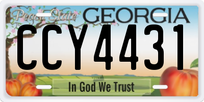 GA license plate CCY4431