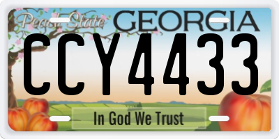 GA license plate CCY4433