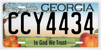GA license plate CCY4434