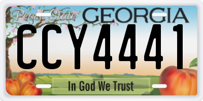 GA license plate CCY4441