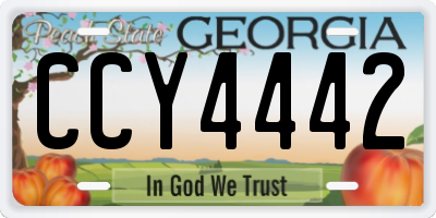 GA license plate CCY4442