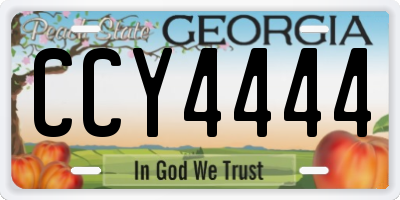 GA license plate CCY4444