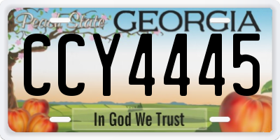 GA license plate CCY4445