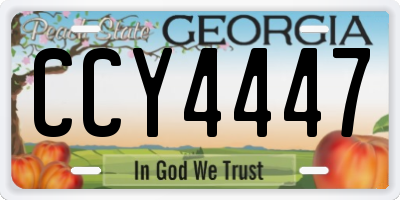 GA license plate CCY4447