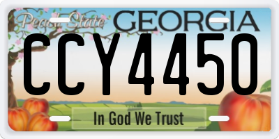 GA license plate CCY4450