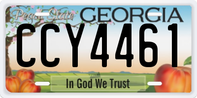 GA license plate CCY4461