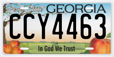 GA license plate CCY4463