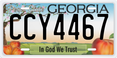 GA license plate CCY4467