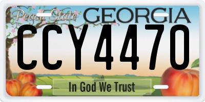GA license plate CCY4470