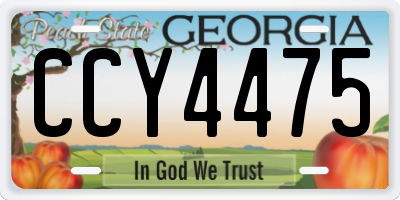 GA license plate CCY4475