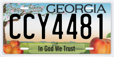 GA license plate CCY4481