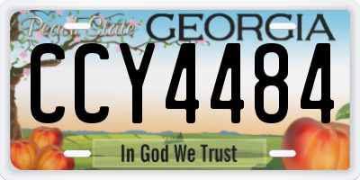 GA license plate CCY4484