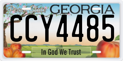 GA license plate CCY4485
