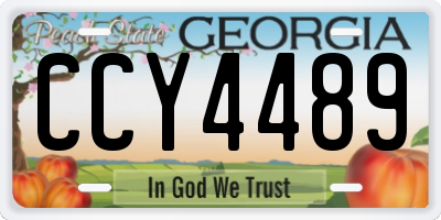 GA license plate CCY4489