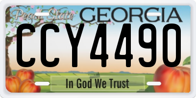 GA license plate CCY4490