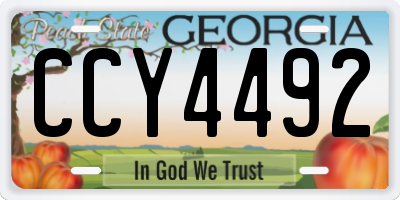 GA license plate CCY4492