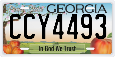 GA license plate CCY4493