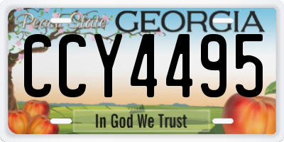 GA license plate CCY4495