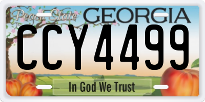 GA license plate CCY4499