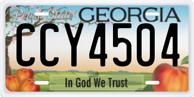 GA license plate CCY4504