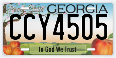 GA license plate CCY4505