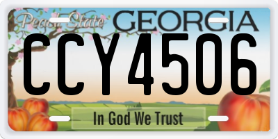 GA license plate CCY4506
