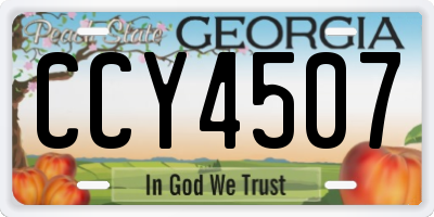 GA license plate CCY4507
