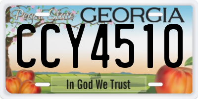GA license plate CCY4510