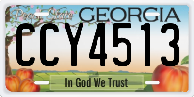 GA license plate CCY4513