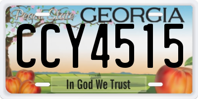 GA license plate CCY4515