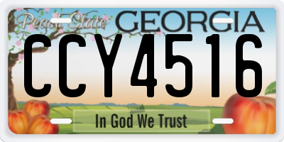 GA license plate CCY4516