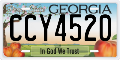GA license plate CCY4520