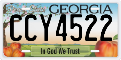 GA license plate CCY4522