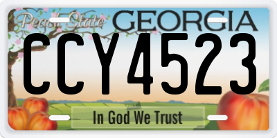 GA license plate CCY4523