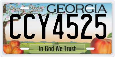 GA license plate CCY4525