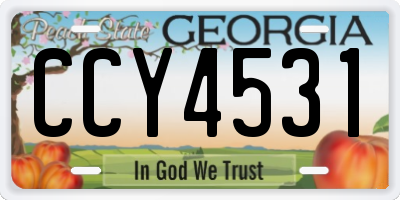 GA license plate CCY4531