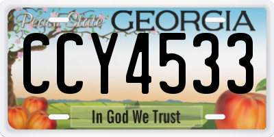 GA license plate CCY4533