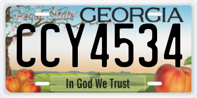 GA license plate CCY4534