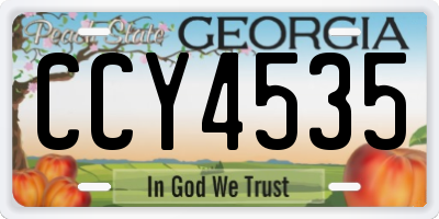 GA license plate CCY4535